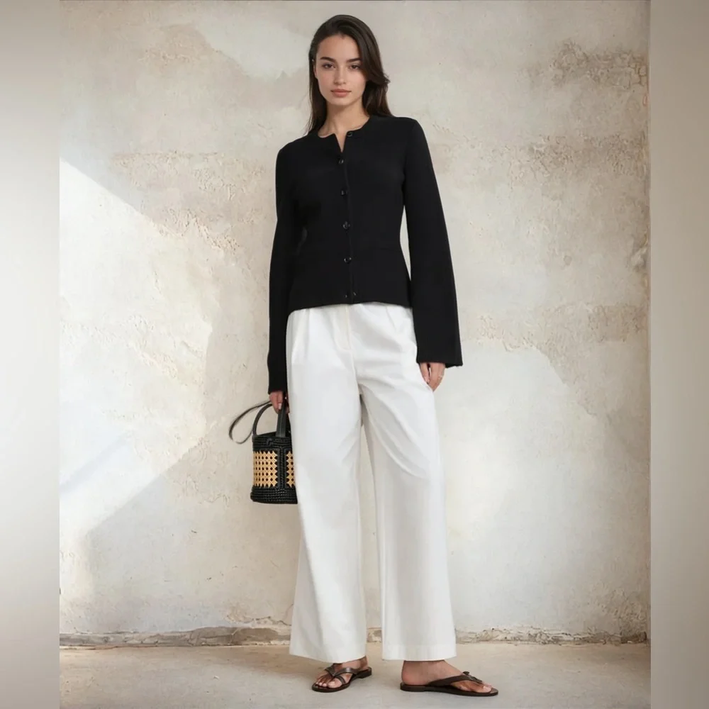 Jenni Kayne Cooper Wool Cashmere Blend Cardigan, Black - Picture 2 of 4